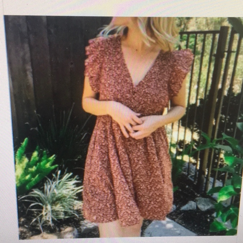 MADEWELL/PINTUCK BURGUNDY & PINK FLORENTINE FLORAL RUFFLE COTTAGECORE DRESS
